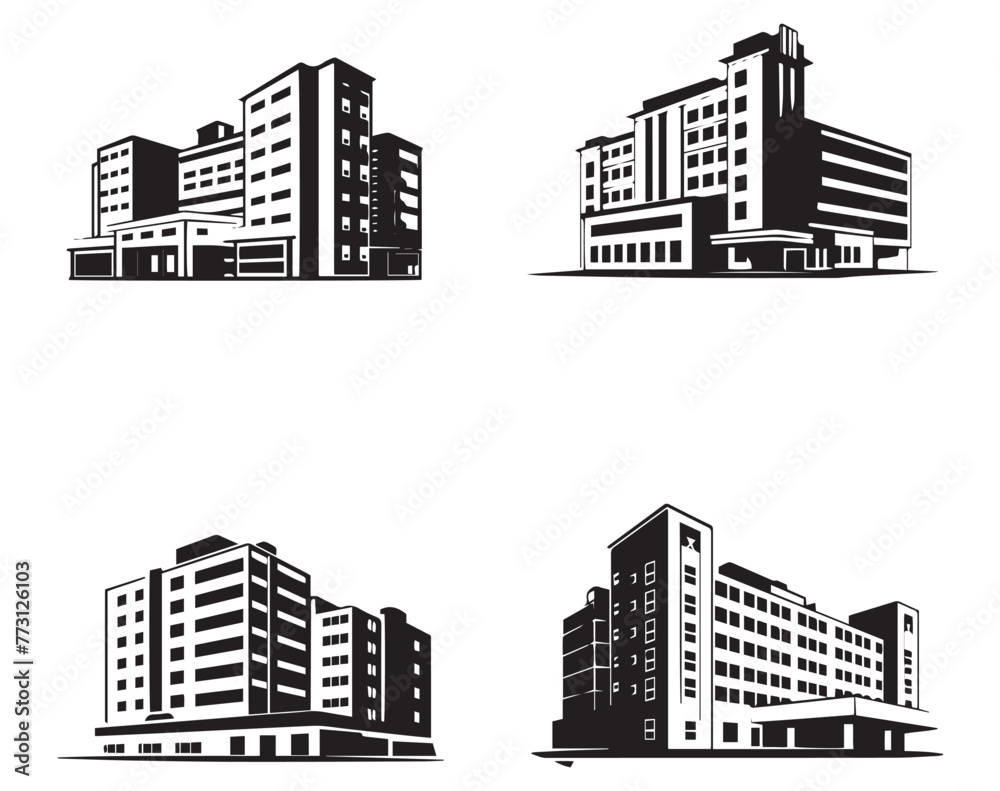 Building icon set . symbol vector illustration. Building and architecture logo design.