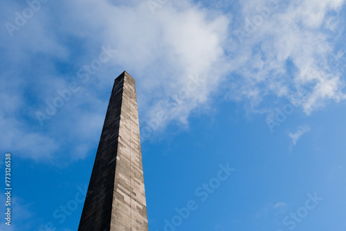 Glasgow Scotland: 12th Feb 2024: Nelson Monument blue sky sunny day
