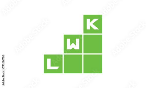 LWK initial letter financial logo design vector template. economics, growth, meter, range, profit, loan, graph, finance, benefits, economic, increase, arrow up, grade, grew up, topper, company, scale photo