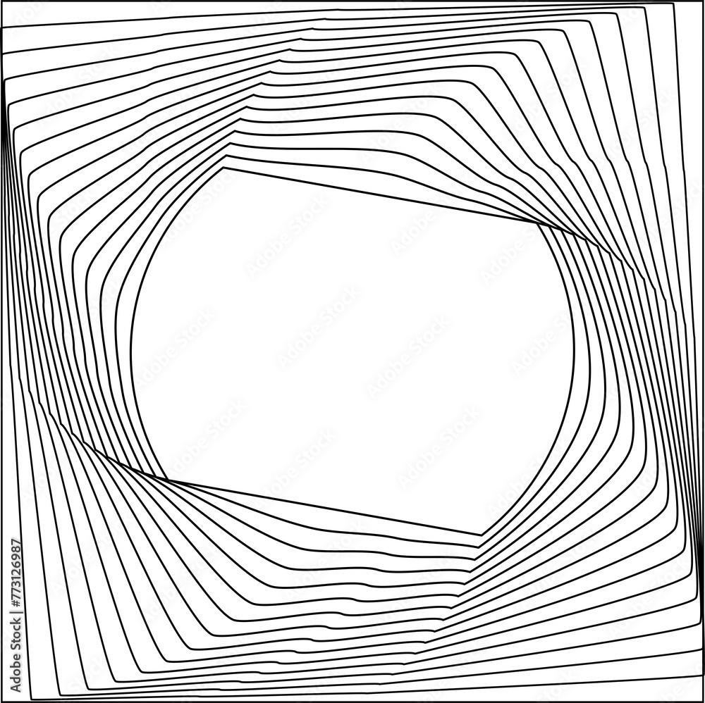 Naklejka premium Square dynamic twisted spiral. Modern graphic element