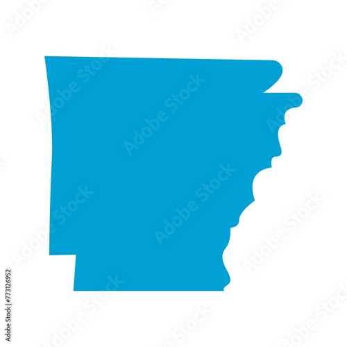 Arkansas United States Map Design Elements Vector Illustration with Silhouettes and Geographic Boundary