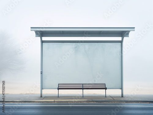 a bench under a white canvas