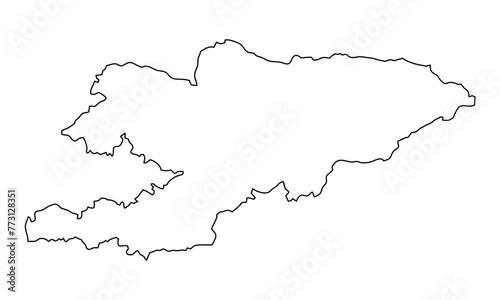 Kyrgyzstan outline map