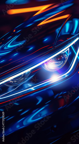 Electric Car Headlights: Illumination In Dark Tones