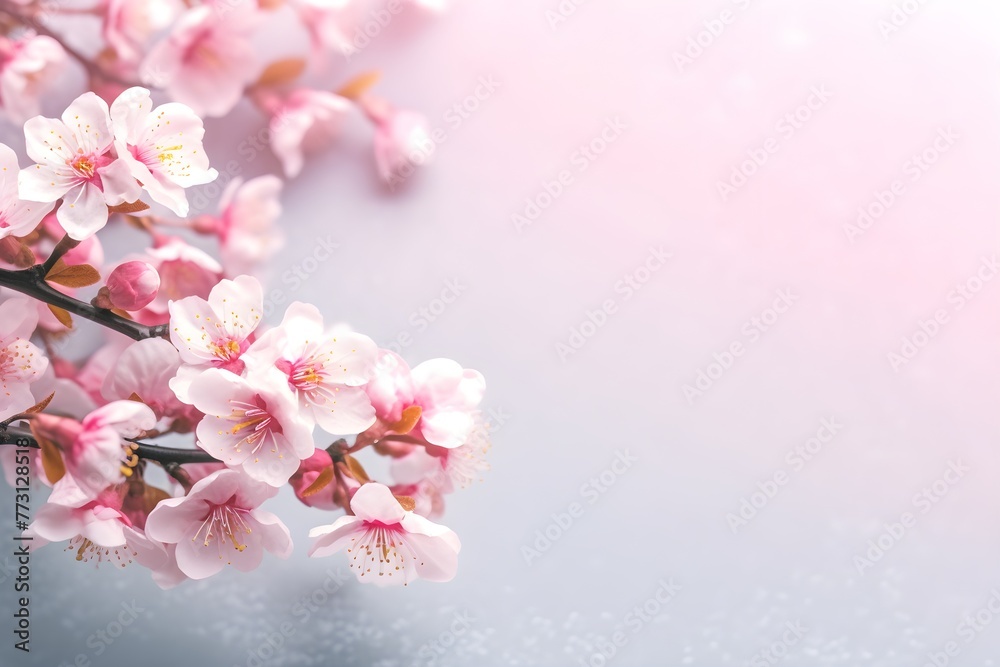 a close up of a branch of pink flowers