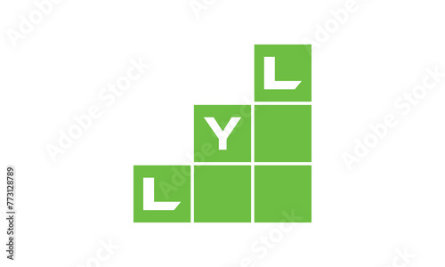 LYL initial letter financial logo design vector template. economics, growth, meter, range, profit, loan, graph, finance, benefits, economic, increase, arrow up, grade, grew up, topper, company, scale photo