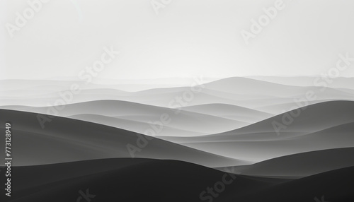 Minimalist Gradient Hillscape in Monochrome