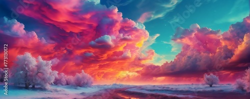 Colorful clouds in the sky 