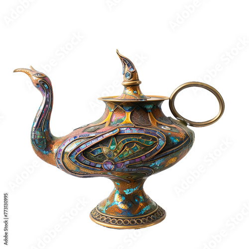 Alaattin magic lamp isolated on white background
 photo