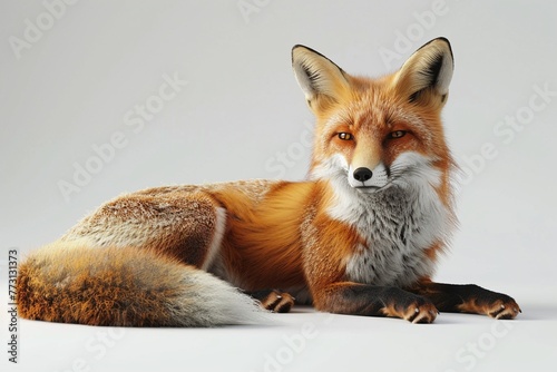 Random wild fox  photorealistic image  bathed in natural lighting  white background  super realistic clean sharp focus