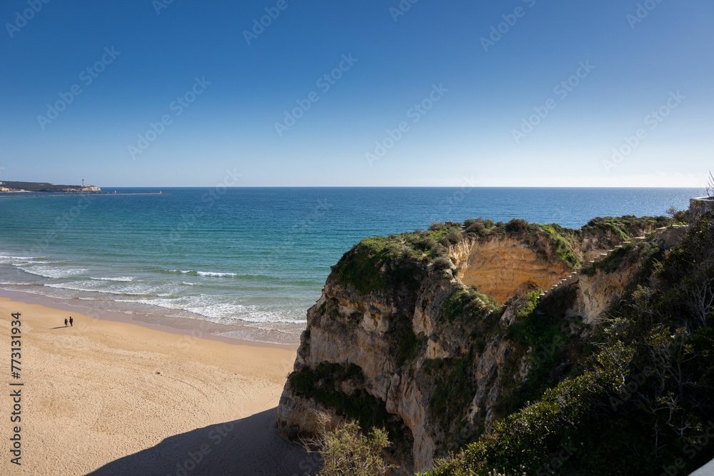 Portimao sandy beach in Portugal