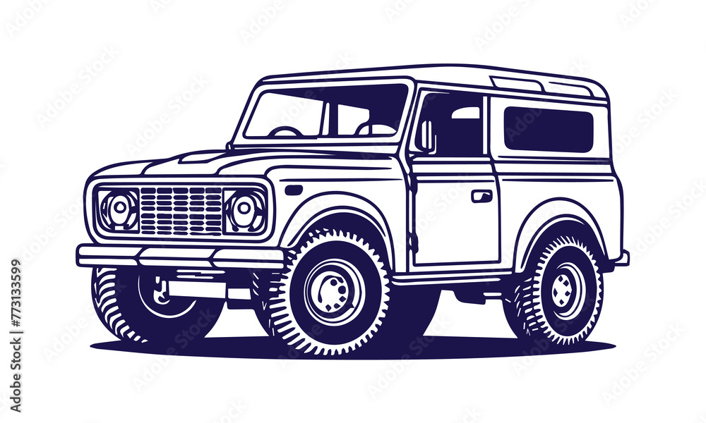 A vector black and white drawing of a car silhouette illustration A vector black and white drawing of a car silhouette illustration