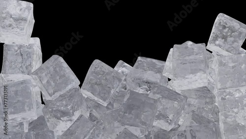 See Through Ice Cube Animation Curtain Transition Effect Transparent Background Alpha Channel