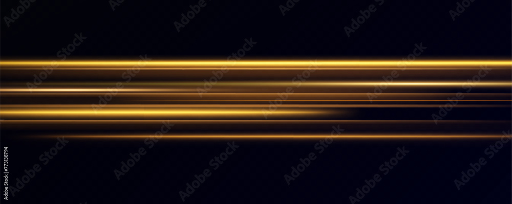 Horizontal dynamic light golden lines.Bright rays of light. Vector illustration.Bright golden flashes and highlights. Horizontal dynamic light golden lines.Bright rays of light. Vector illustration.Bright golden flashes and highlights.