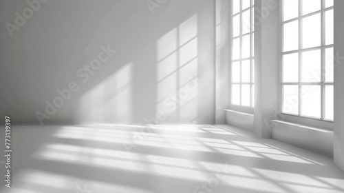 Minimalist wall with blurred shadow, abstract background for product presentation.