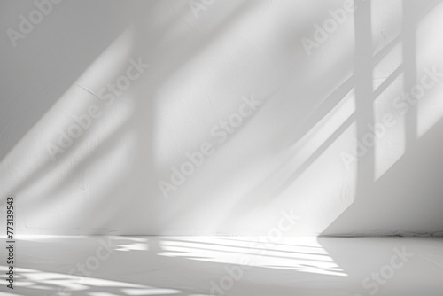 Minimalist wall with blurred shadow, abstract background for product presentation.