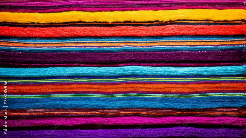 A colorful striped fabric with a variety of colors A colorful striped fabric with a variety of colors