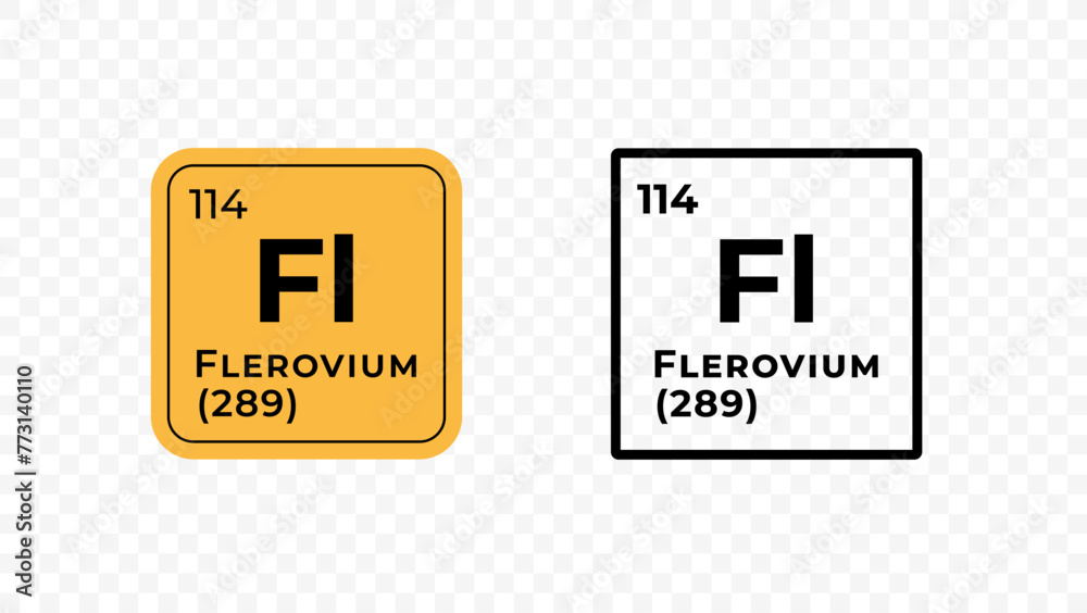 Flerovium, chemical element of the periodic table vector design - obrazy, fototapety, plakaty 