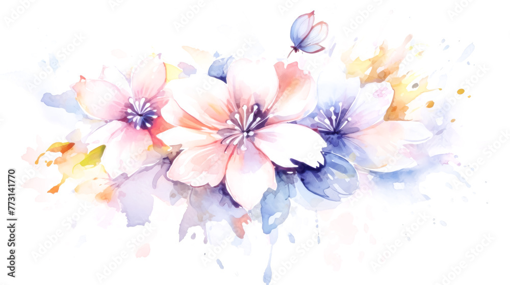 Fototapeta premium A colorful bouquet of flowers with a white background.