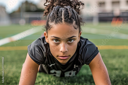 Teen athlete during her practice photo
