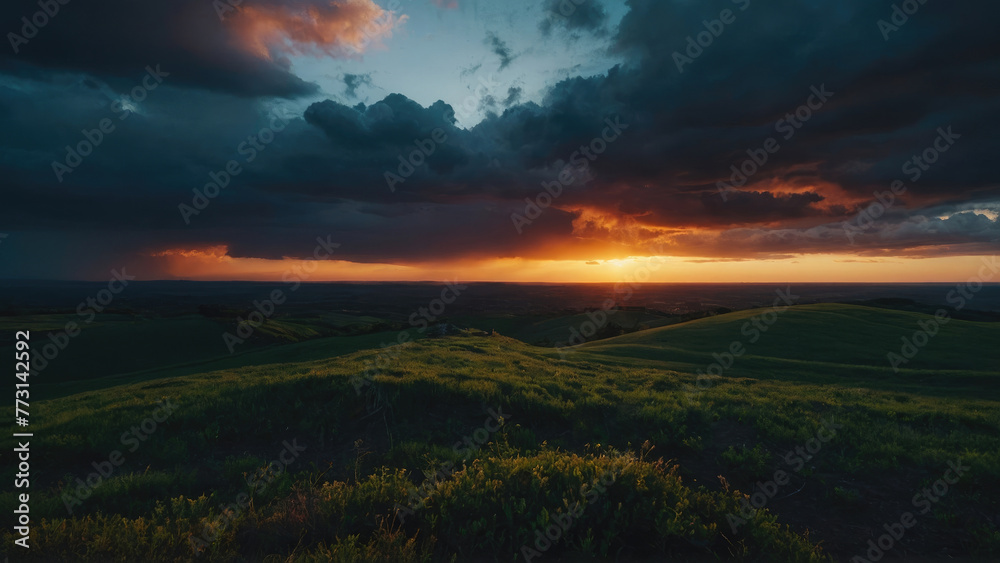 sunset in the mountains