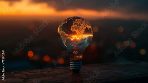 renewable energy light bulb planet earth 