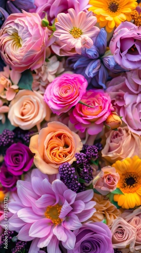 A close up of a bunch of flowers