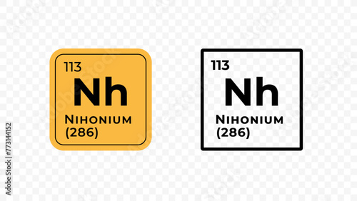Nihonium, chemical element of the periodic table vector design