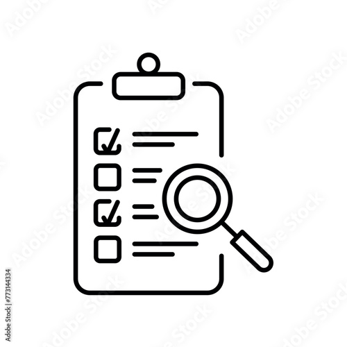 Background check line black icon. Sign for web page, mobile app, button, logo