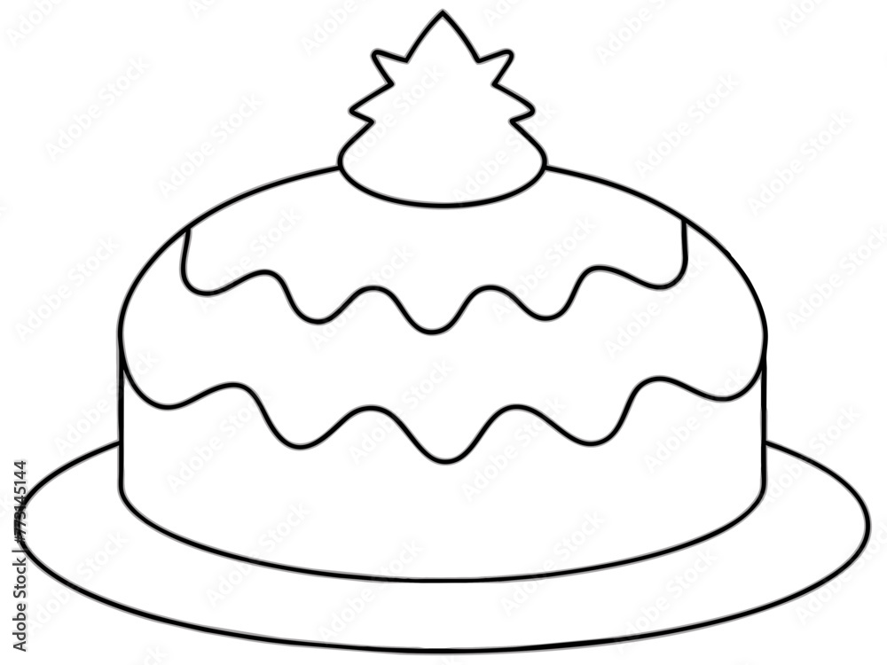 christmas cake single silhouette vector art drawing and tattoo design
