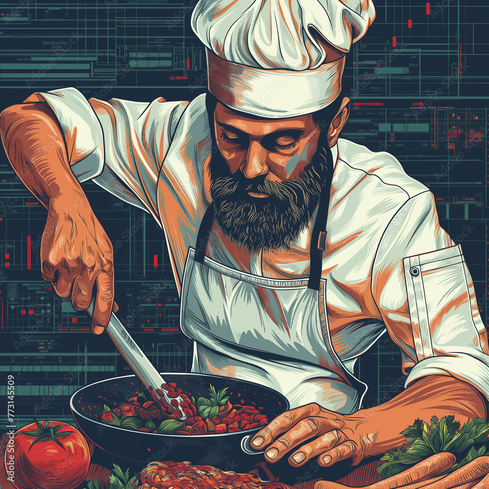 Chef and Passion created with Generative AI technology