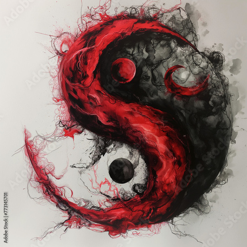 Obraz na płótnie Yin Yang Art created with Generative AI technology
w salonie