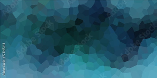 Abstract background of crystallized. triangular 3d Wall background with tile. Dark blue Geometric Modern creative background. Dark green Geometric Retro tiles pattern. blue hexagon ceramic.