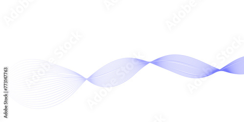 Abstract blue wavy technology curve lines on transparent background. Wave with lines created using blend tool. Abstract frequency sound wave lines and twisted curve lines background.