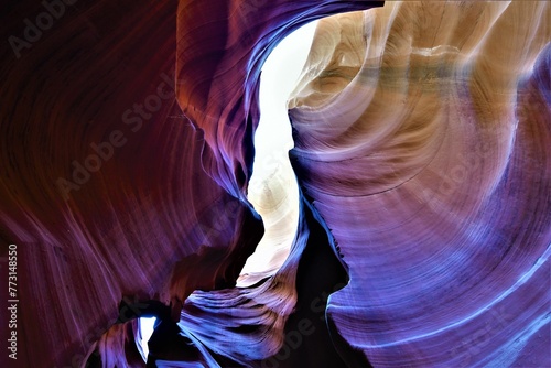 Low angle of jagged rocks in sunlight in a canyon