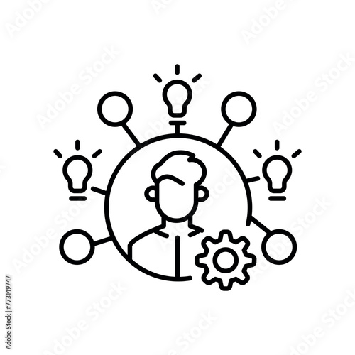 Personality traits line black icon. Sign for web page, mobile app, button, logo