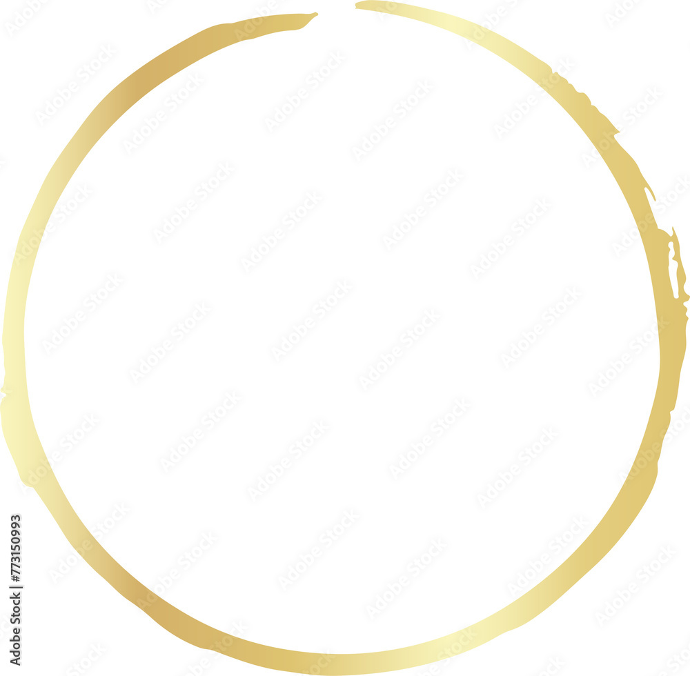 Gold circle line brush set. Element for design Gold circle line brush set. Element for design
