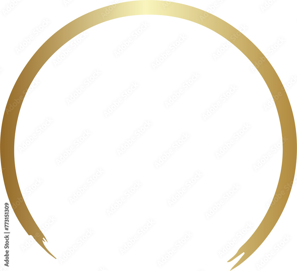 Gold circle line brush set. Element for design Gold circle line brush set. Element for design
