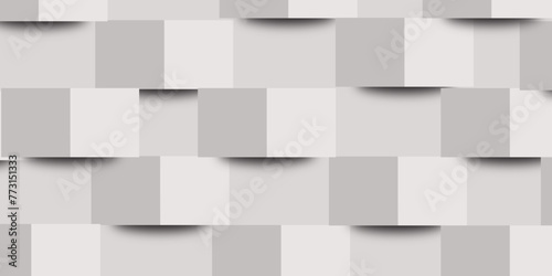Random shifted white cube boxes block background wallpaper banner with copy space. White cube boxes pattern wall background. Minimal trendy clean geometry banner. 