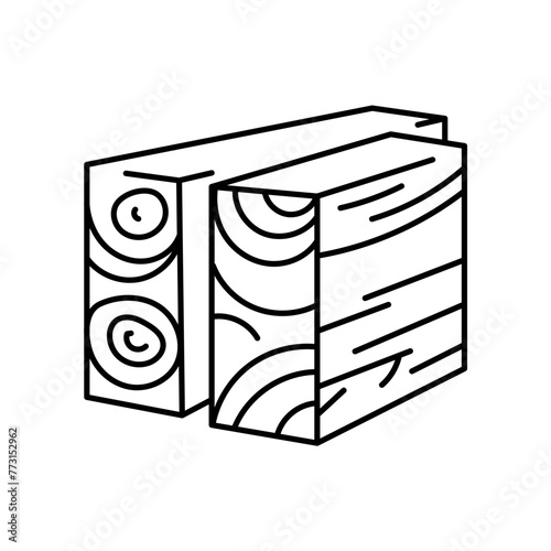 Glulam wood line black icon. Sign for web page, mobile app