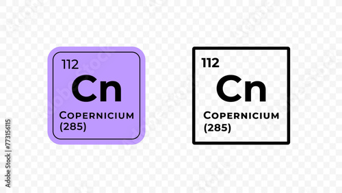 Copernicium, chemical element of the periodic table vector design