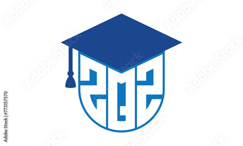 ZQZ initial letter academic logo design vector template. school college logo, university logo, graduation cap logo, institute logo, educational logo, library logo, teaching logo, book shop, varsity