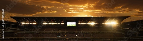 Solar-powered scoreboards light up a stadium photo