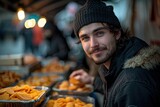 Shelter for refugees, free food handing out