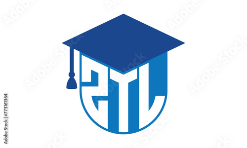 ZTL initial letter academic logo design vector template. school college logo, university logo, graduation cap logo, institute logo, educational logo, library logo, teaching logo, book shop, varsity photo
