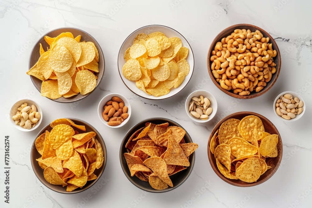  chips varied, nuts distinct