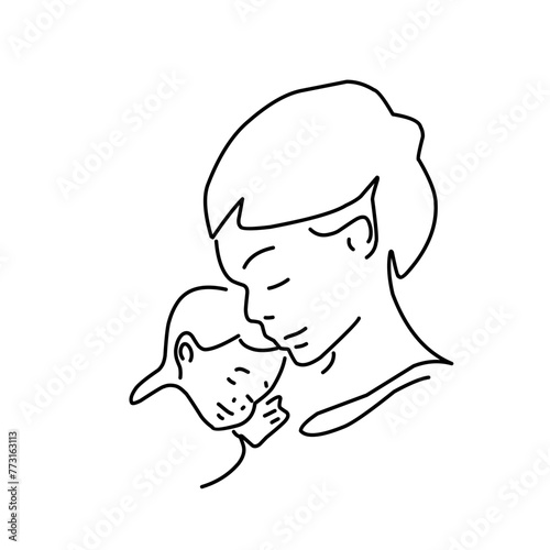 mother with a child ilustration