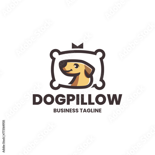 dog pillow logo vector