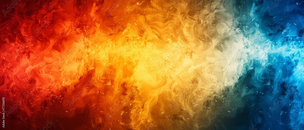   A detailed shot of a multi-hued wallpaper with substantial smoke rising from its uppermost portion