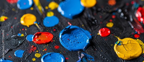  brushes and paint splatters present